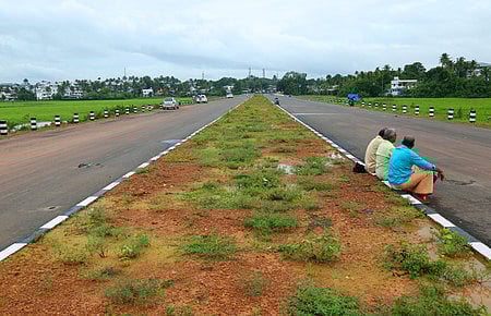 People spend their evening time at the Seaport-Airport road, which partially connects the HMT Junction and the Naval Arms Depot