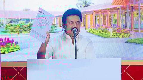 CM Stalin releasing the report titled, ‘Antiquity of Iron: Recent Radiometric Dates from Tamil Nadu’