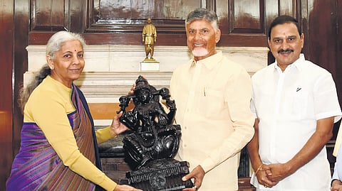 Chief Minister Nara Chandrababu Naidu met Union Finance Minister Nirmala Sitharaman in New Delhi on Friday