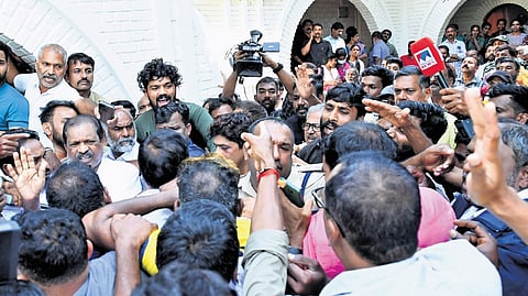 Local residents protesting at Priyadarshini Estate 