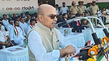 Minister Dr Sharanaprakash Patil during the 76th Republic Day celebrations in Raichur.