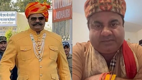 former BJP MLA Kunwar Pranav Singh and Khanpur MLA Umesh Kumar