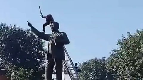 Attempt to vandalise Ambedkar statue in Amritsar; Punjab CM Mann, opposition leaders condemn incident