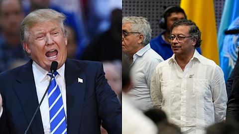 US President Dona;d Trump, (L) Colombia's President Gustavo Petro (R)