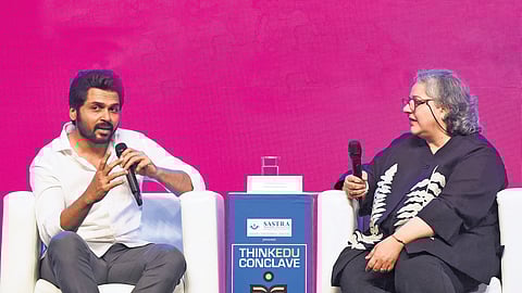 Actor Karthi along with Kaveree Bamzai