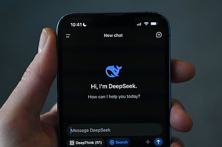 The DeepSeek app on a mobile phone.