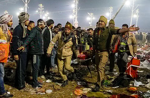Rescue operation underway at Mahakumbh in UP's Prayagraj. 