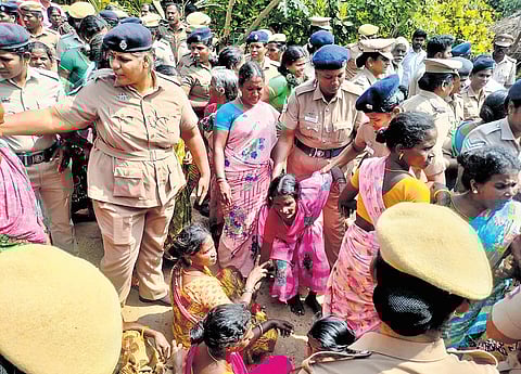 The protesters were arrested by the police.