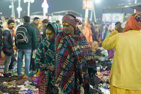 Stranded devotees is seen after a stampede occurred at Sangam on 'Mauni Amavasya' during the ongoing 'Maha Kumbh Mela' festival, in Prayagraj.