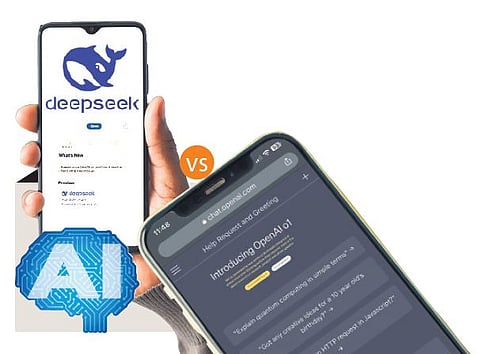 The DeepSeek app on a mobile phone.