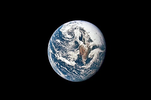 This May 18, 1969 photo provided by NASA shows Earth from 36,000 nautical miles away as photographed from the Apollo 10 spacecraft during its trans-lunar journey toward the moon.