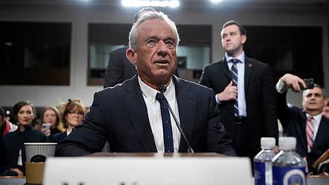 Robert F. Kennedy Jr., US President Donald Trump's choice to be Secretary of Health and Human Services, appears before the Senate Finance Committee for his confirmation hearing, at the Capitol in Washington, Wednesday, Jan. 29, 2025.