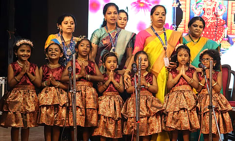 Children from kindergarten performed on the first day of the event