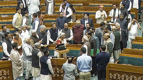 Finance minister Nirmala Sitharaman in the Parliament on Saturday
