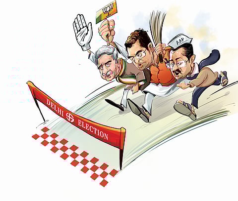 AAP chief Arvind Kejriwal, Former AAP councillor and 2020 Delhi riots accused Tahir Hussain, uman rights activist and former president of the Alumni Association of Jamia Millia Islamia (AAJMI) Shifa Ur Rehman. (From L-R)
