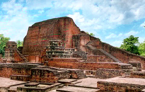 Temple number three at the archaeological site of Nalanda Mahavihara, Nalanda