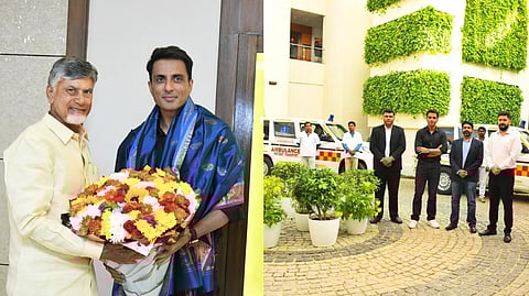 Sonu Sood called on Chief Minister N Chandrababu Naidu at the Secretariat  in Velagapudi on Monday.