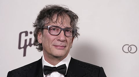 Neil Gaiman arrives at the Art of Elysium Heaven Gala on Jan. 6, 2024, at The Wiltern Theater in Los Angeles.