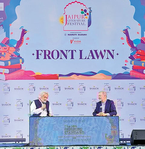 Paul Smith and Stephen Greenblatt at the Jaipur Literature festival.