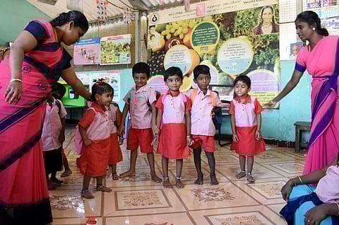 Anganwadi workers in Coimbatore. 