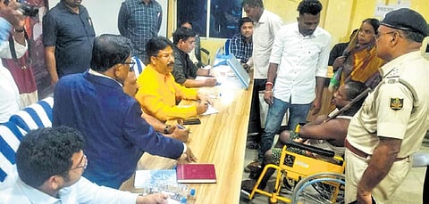 A person with disability meeting the H&UD Minister Krushnachandra Mohapatra
