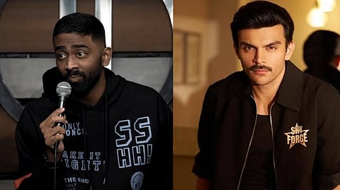 Stand-up comedian Pranit More (L),  Actor Veer Pahariya