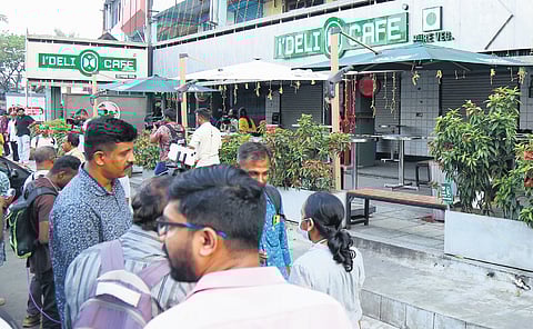 Eatery i’Deli Cafe at Jawaharlal Nehru International Stadium complex in Kaloor where the steam boiler exploded on Thursday. 