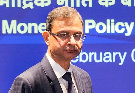 Reserve Bank of India  Governor Sanjay Malhotra during a press conference, at RBI headquarters in Mumbai. 