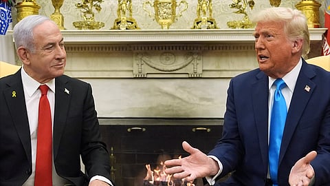 President Donald Trump meets with Israel's Prime Minister Benjamin Netanyahu in the Oval Office of the White House, Tuesday, Feb. 4, 2025, in Washington.