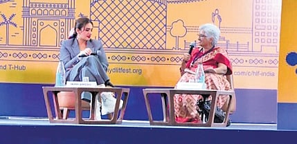 Huma Qureshi in conversation with Kinnera Murthy at HLF