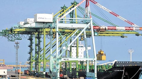 View of V O Chidambaranar Port - Express Photo.