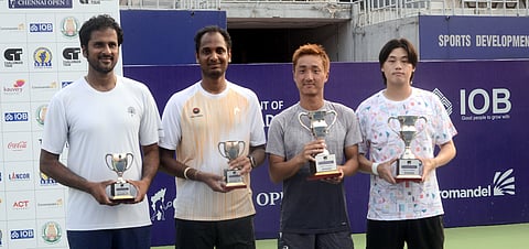 Doubles winners and runners up at the Chennai Open ATP Challenger