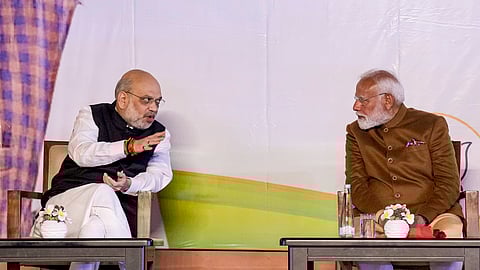 Prime Minister Narendra Modi with Union Home Minister Amit Shah 