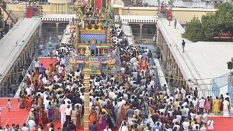 After a gap of 14 years, the consecration of the 2,000-year-old Patteswara Swamy temple was performed at Perur in Coimbatore on Monday.