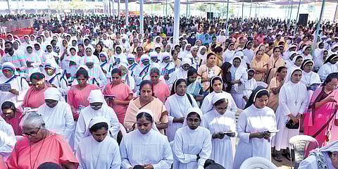 Christians take part in the prayers held as part of the Gundala Mary Matha Festival in Vijayawada