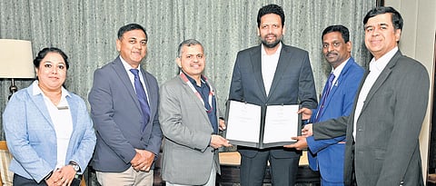 APEDB signs Memorandums of Understanding (MoUs) with aerospace and defence companies in the presence of Industries Minister TG Bharath on Tuesday 