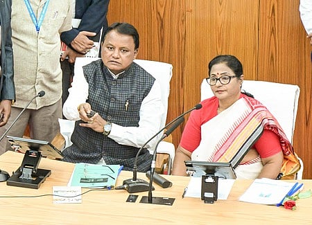 Odisha Chief Minister and Speaker Surama Padhy  in Bhubaneswar on 