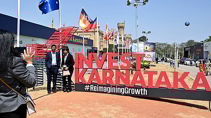Delegates and visitors at the Global Investors Meet in Bengaluru.