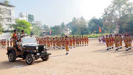 The joint passing out parade of student police cadets.