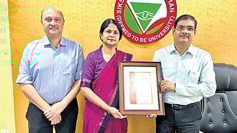 Prof Neeta Mohanty with the US patent granted for her biopsy device