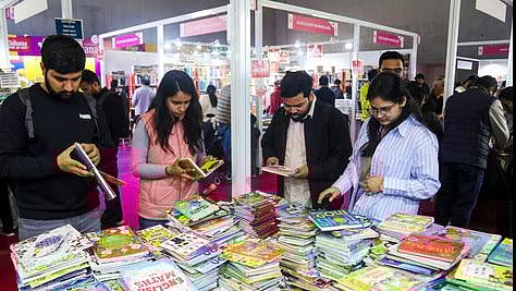 People browsing at the Kolkata Book Fair, 2025