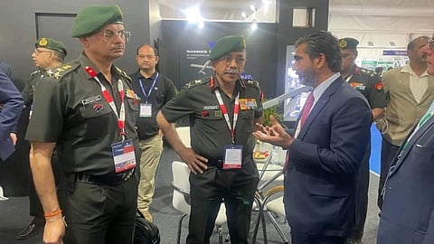 Caption- Indian Army Vice Chief, Lt Gen. NS Raja Subramani interacting with WB India CEO, Ashish Sharma at Aero India 2025.