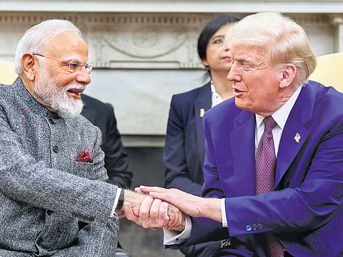 Prime Minister Narendra Modi with US President Donald Trump 