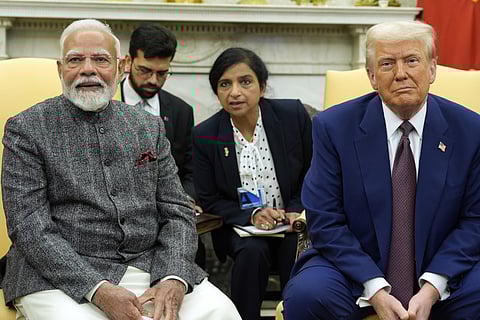 Foreign Secretary Vikram Misri briefs the media regarding Prime Minister Narendra Modi's visit to the USA, in Washington, DC, Friday, Feb. 14, 2025.