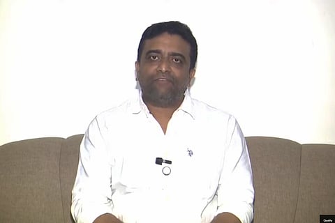 Kasu Mahesh Reddy during his press meet