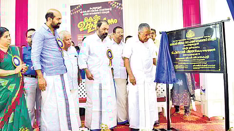 Chief Minister Pinarayi Vijayan inaugurates the new building of Peralassery AKG Memorial GHSS in Kannur. General Education Minister V Sivankutty is also seen.