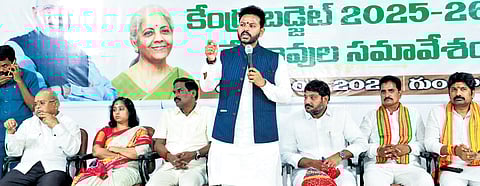 Union Minister for Civil Aviation K Ram Mohan Naidu addressing a press conference in Guntur on Tuesday.
