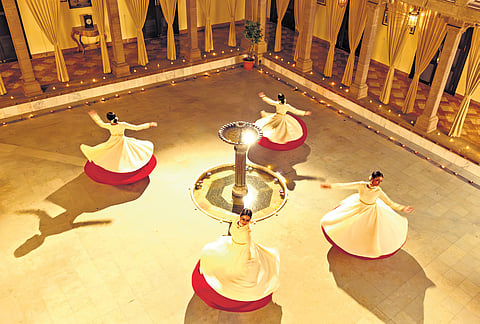 Kathak dancer Sanjukta Sinha’s dance troupe.