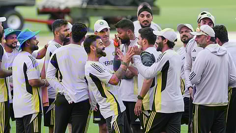India players during a training session in Dubai on Wednesday
