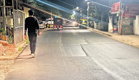 The recently repaired K P Vallon road in Kadavanthra.